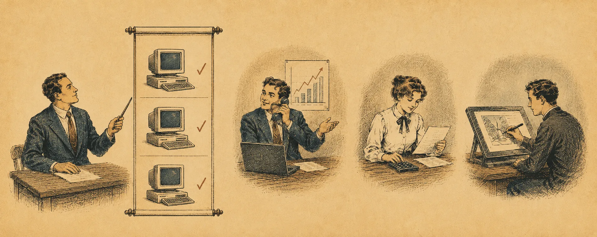 Estaciones de trabajo para distintos perfiles de una empresa