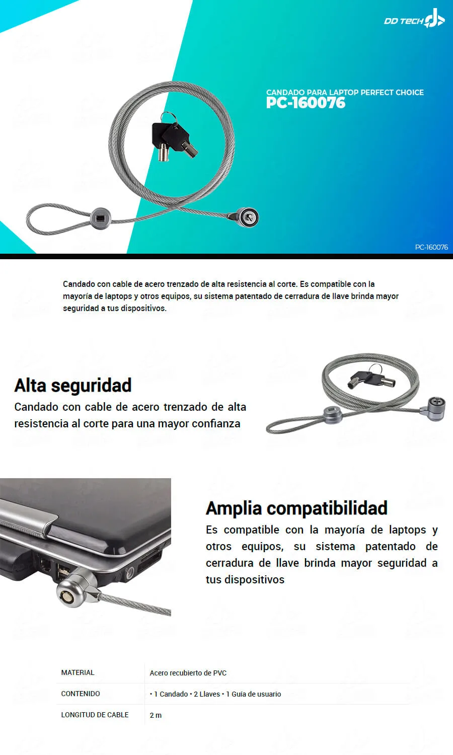Descripción de Candado para laptop Perfect Choice / PC-160076