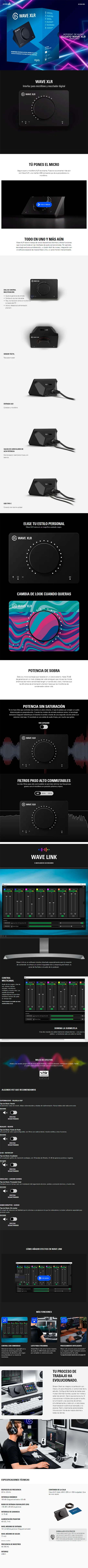 Descripción de Interfaz de Audio Wave XLR Elgato / USB / XLR / Negro / 10MAG9901