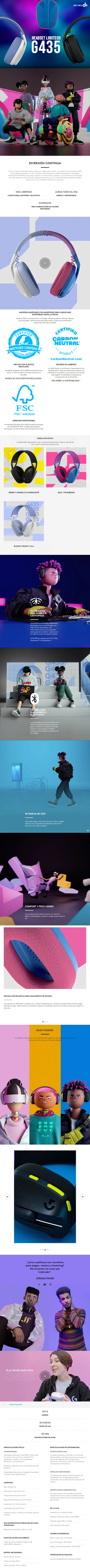 Descripción de Diadema Gamer Logitech G435 / Microfono / Wireless LightSpeed / PS4 - PS5 - PC - MAC / Azul / Frambuesa - 981-00106