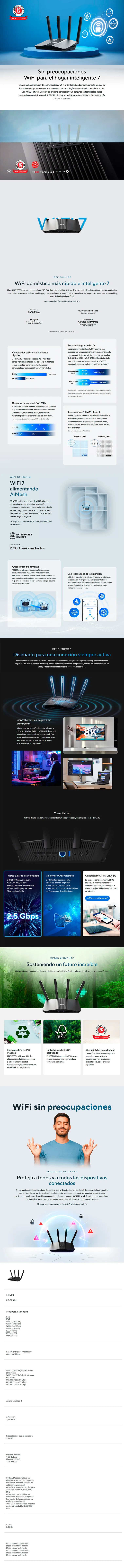 Descripción de Router ASUS RT-BE58U / WiFi 7 BE3600 / Dual Band / AiMesh / 2.5G Ethernet / OFDMA / MU-MIMO / WPA3